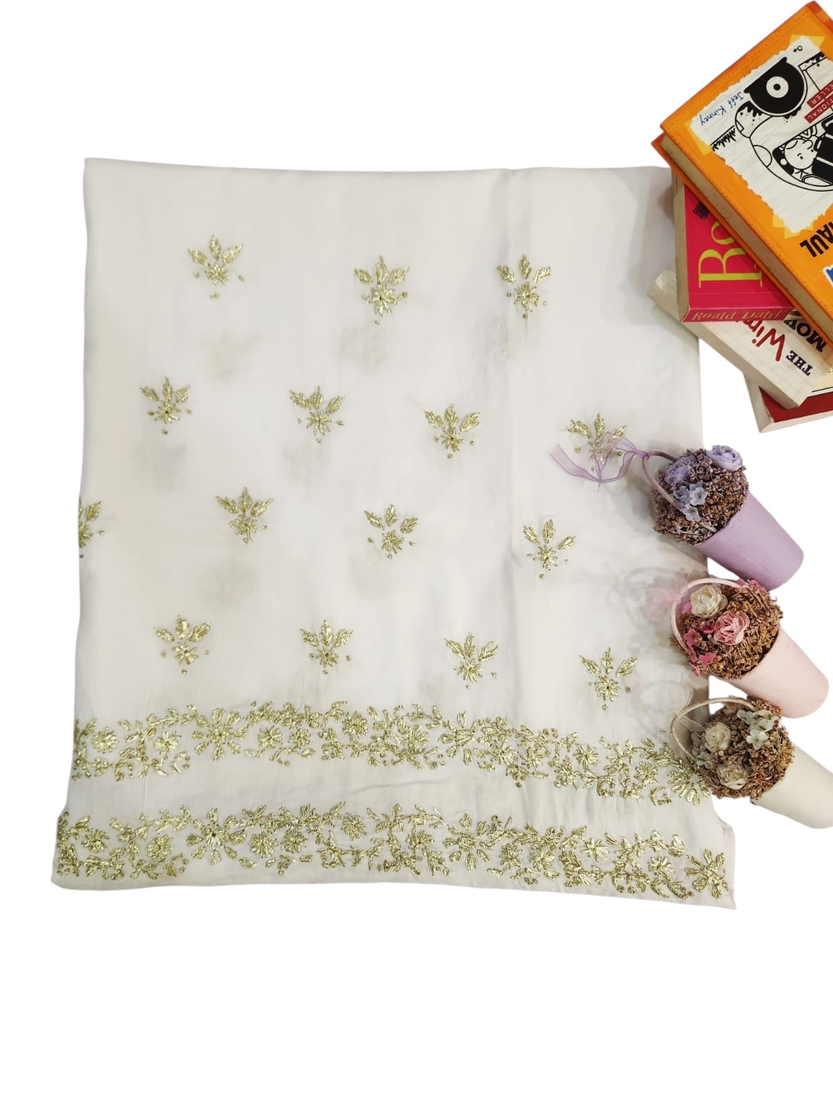 Lawn Chunri Mukesh Mehndi shade 2pc