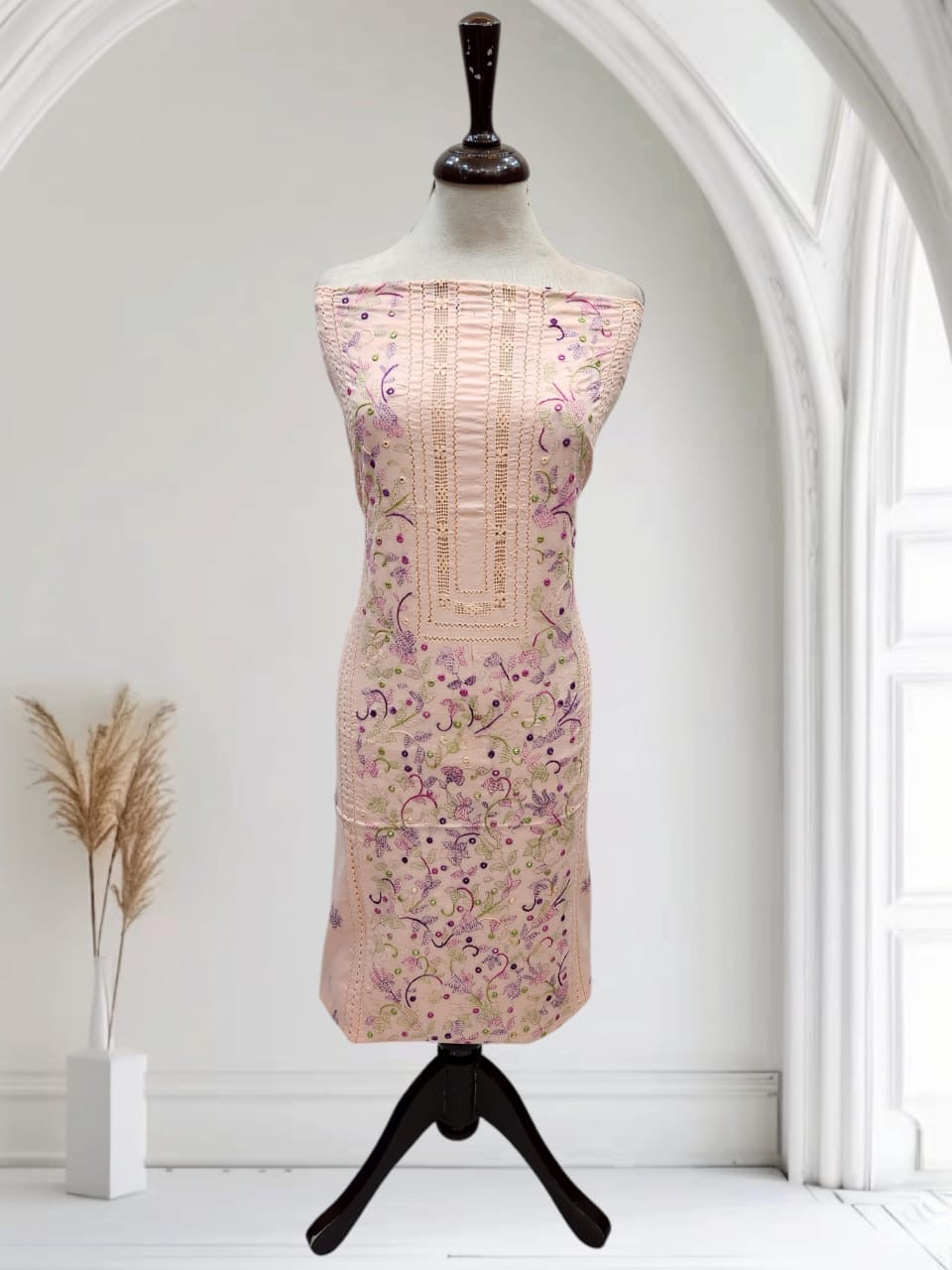 Tarkashi lawn hand embroidered shirt