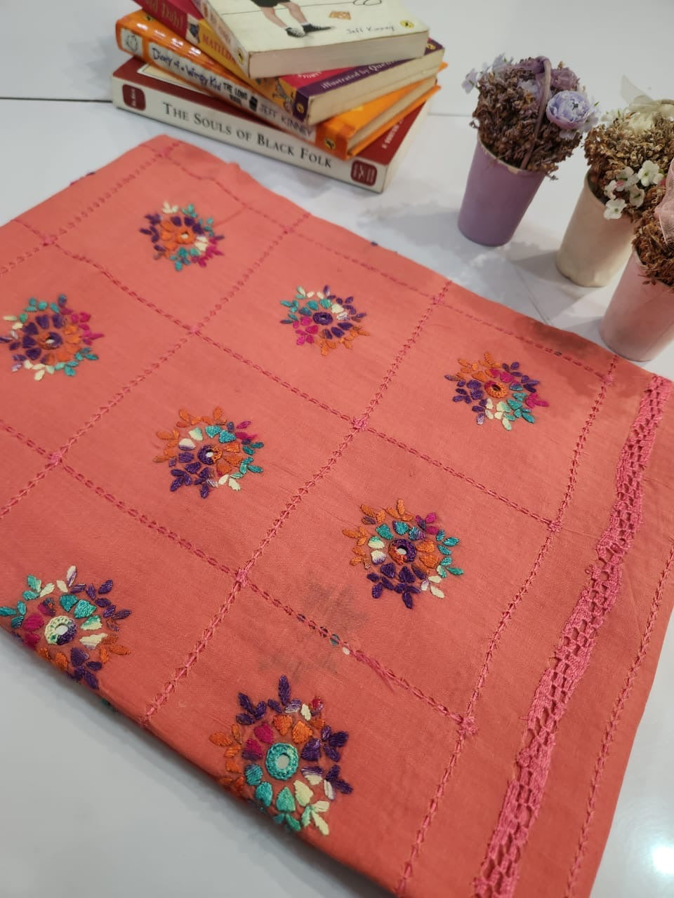 Tarkashi lawn hand embroidered shirt