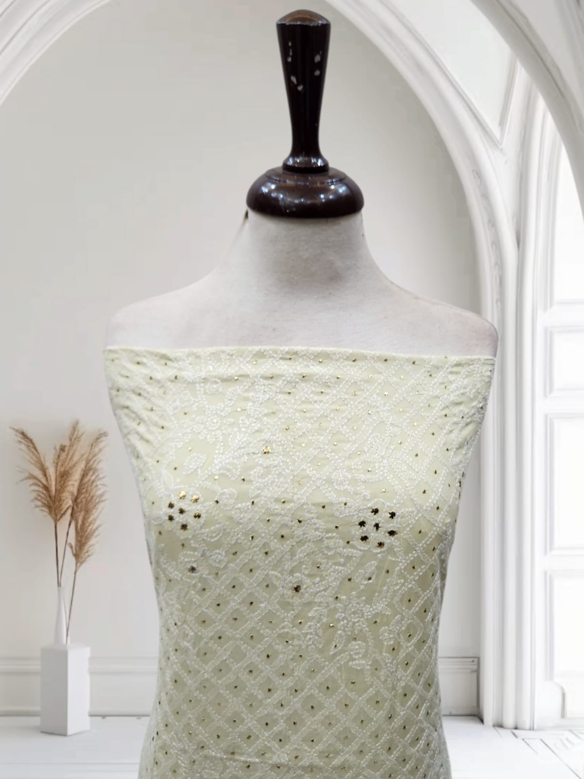 Chikankari Mukesh lawn shirt
