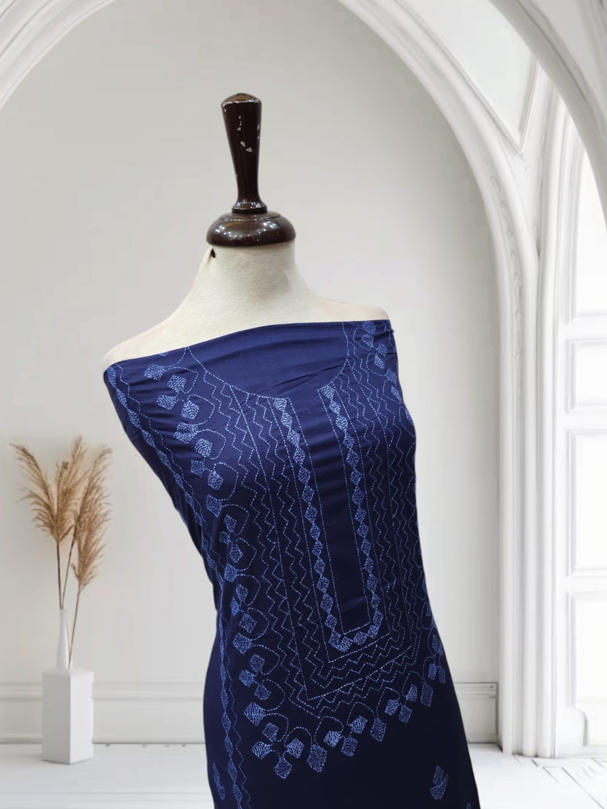 Kaccha tanka solid shade navy blue