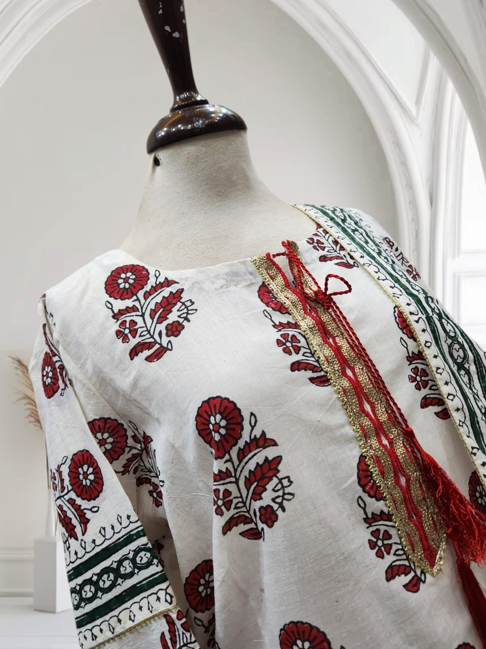 Stitched block print lawn 2pc size XL