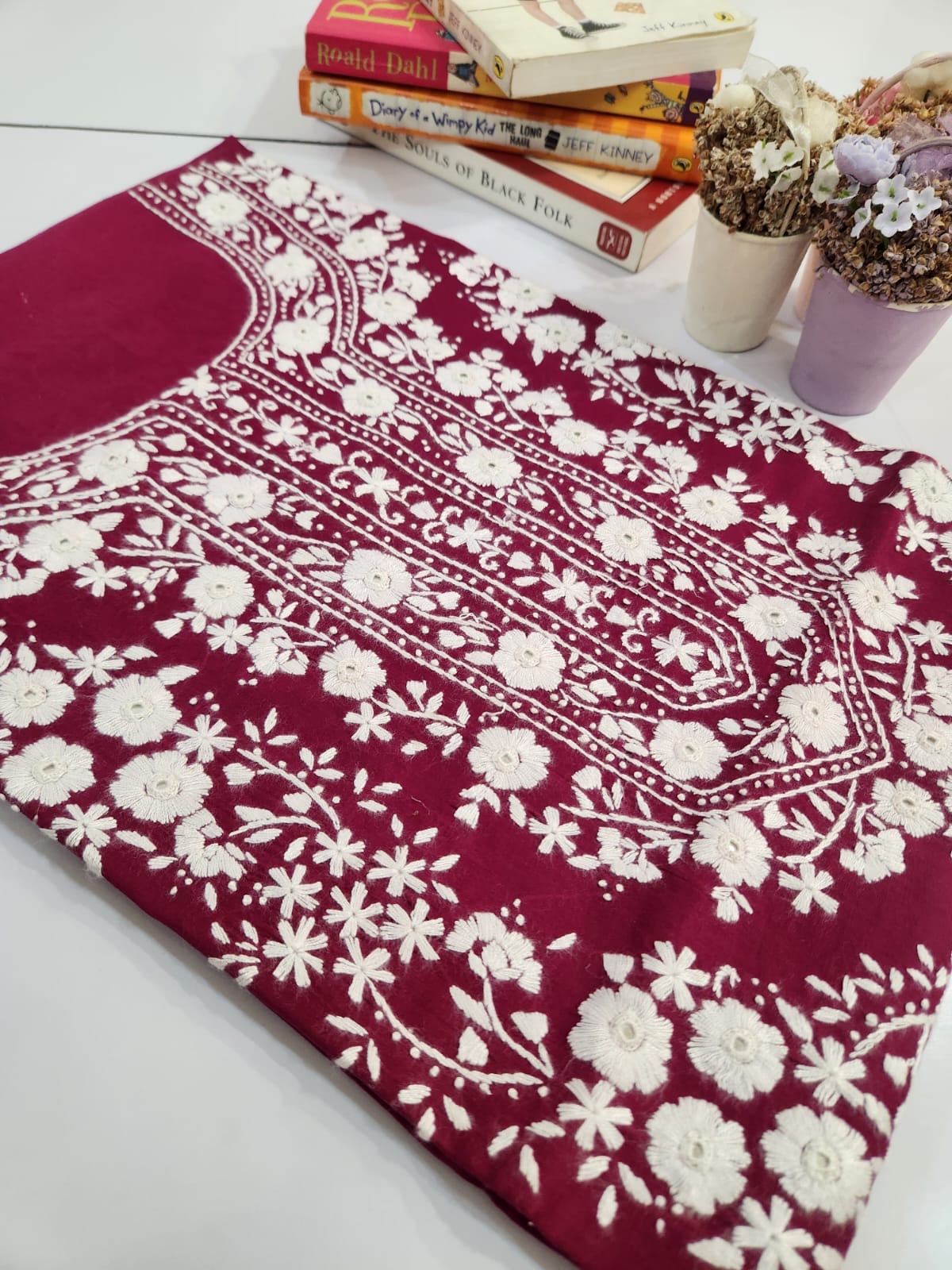 Exclusive lawn hand embroidered shirt