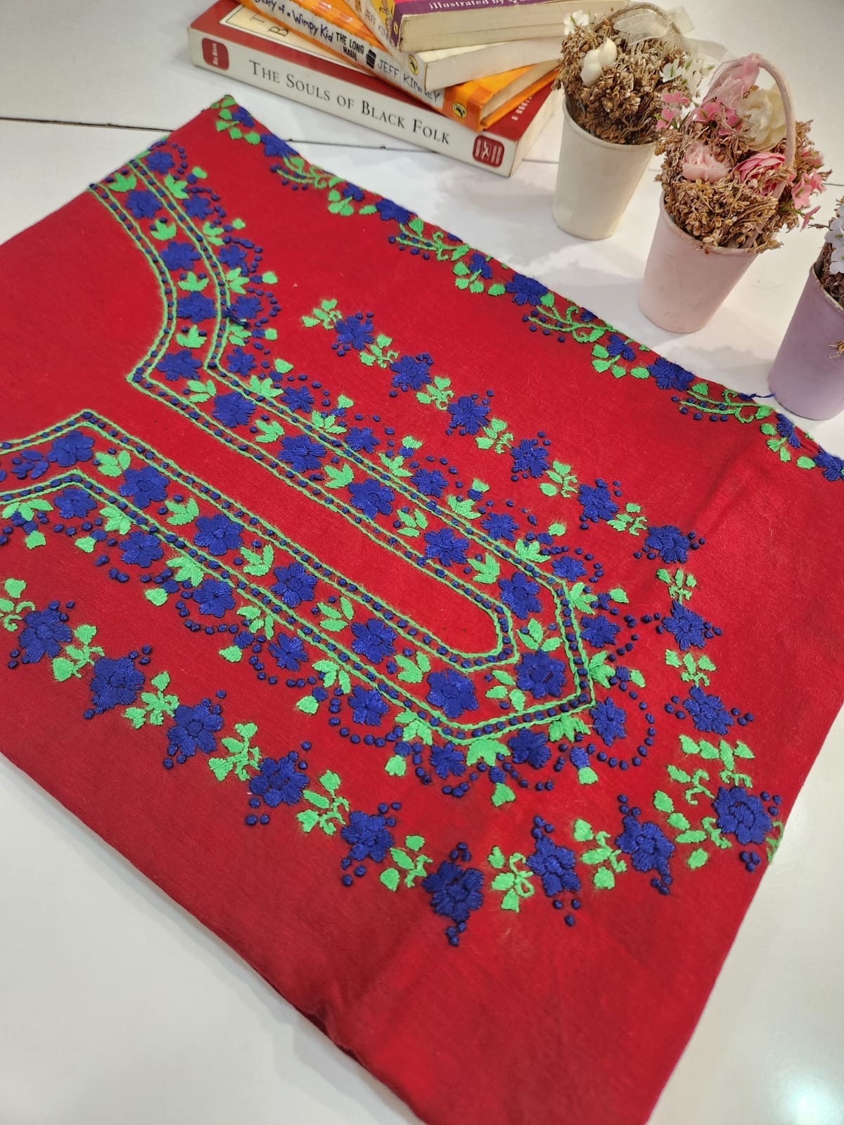 Heavy embroidered sleeves lawn hand embroidered shirt