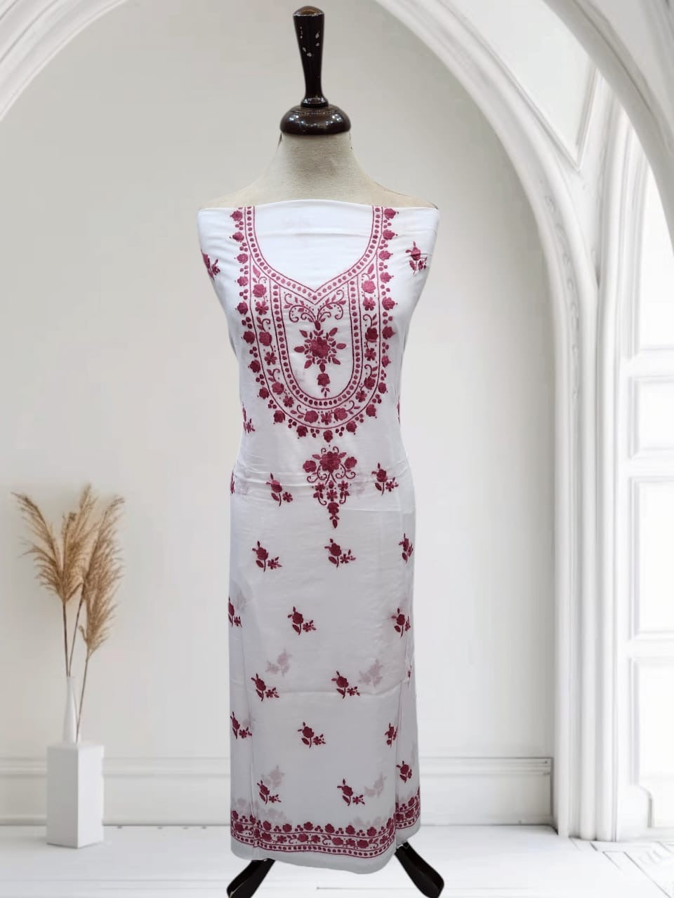 Lawn gull e Sitta shirt with tea pink thread
