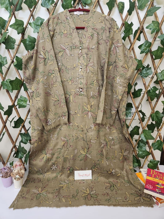 Pashmina kantha kari kurta size XL