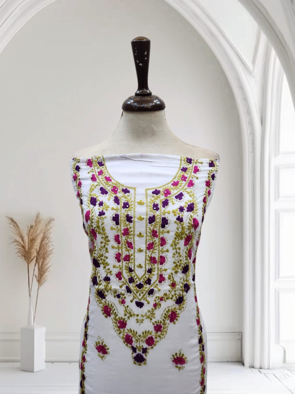 Lawn hand embroidered shirt