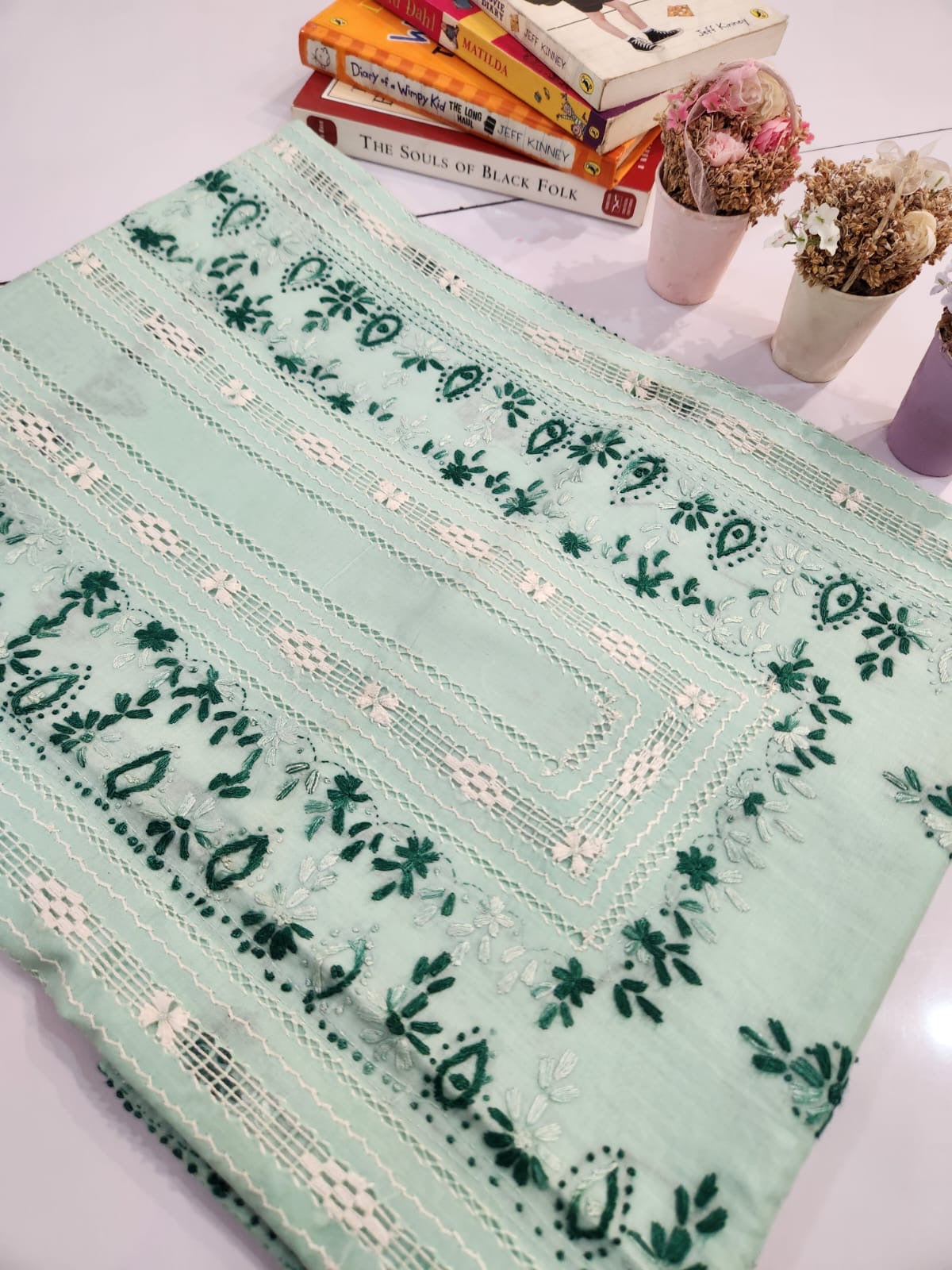 Tarkashi lawn hand embroidered shirt