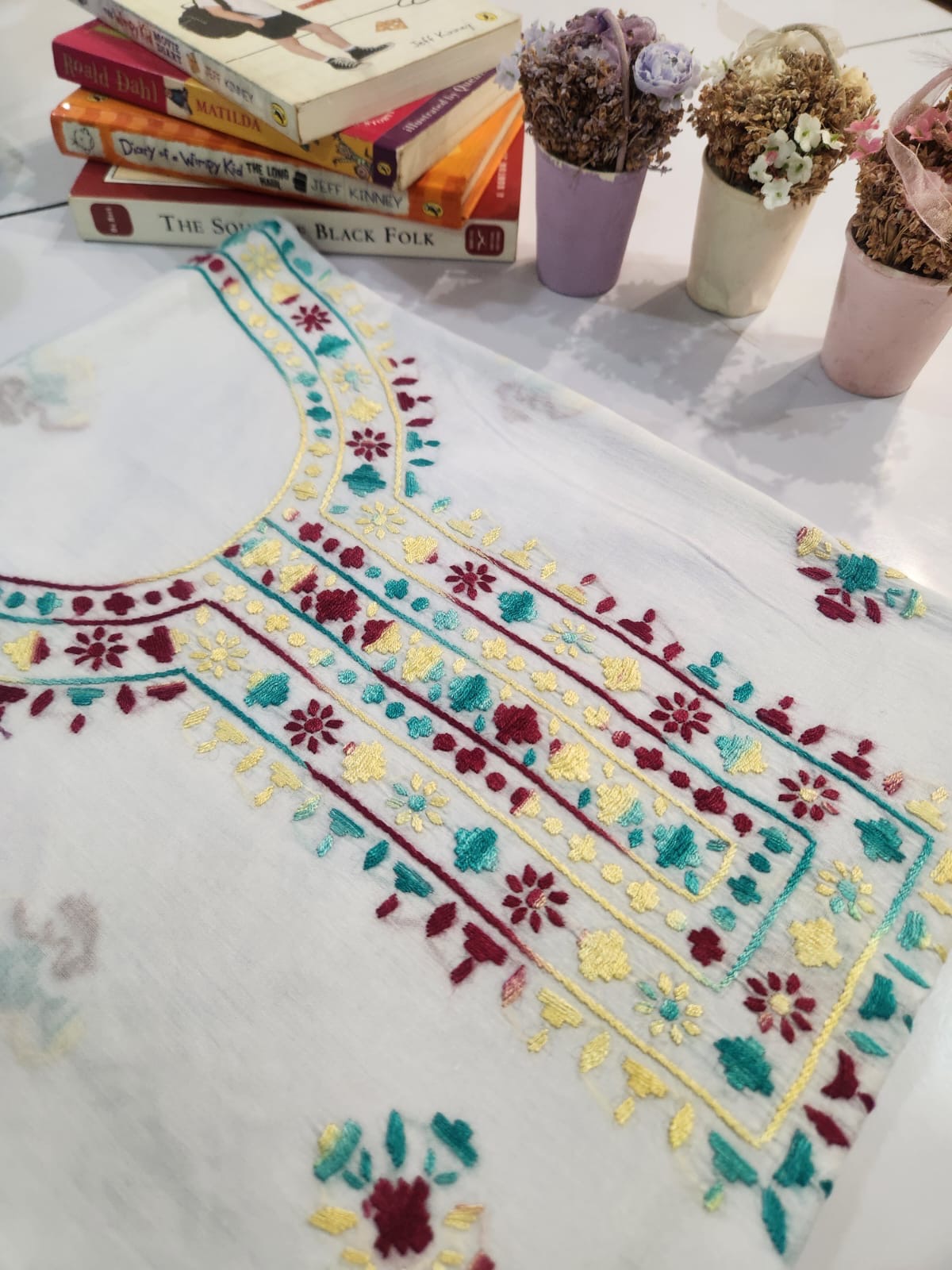 Lawn hand embroidered shirt