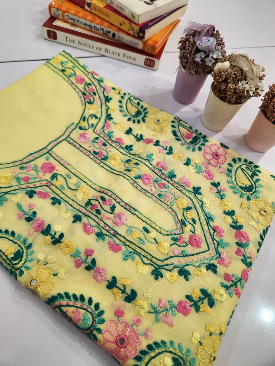 Lawn hand embroidered shirt