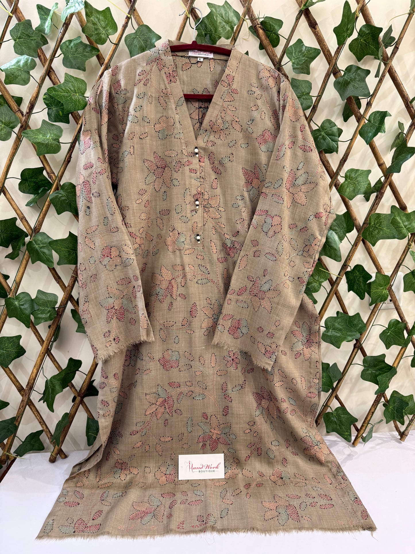 Pashmina kantha kurta size Large