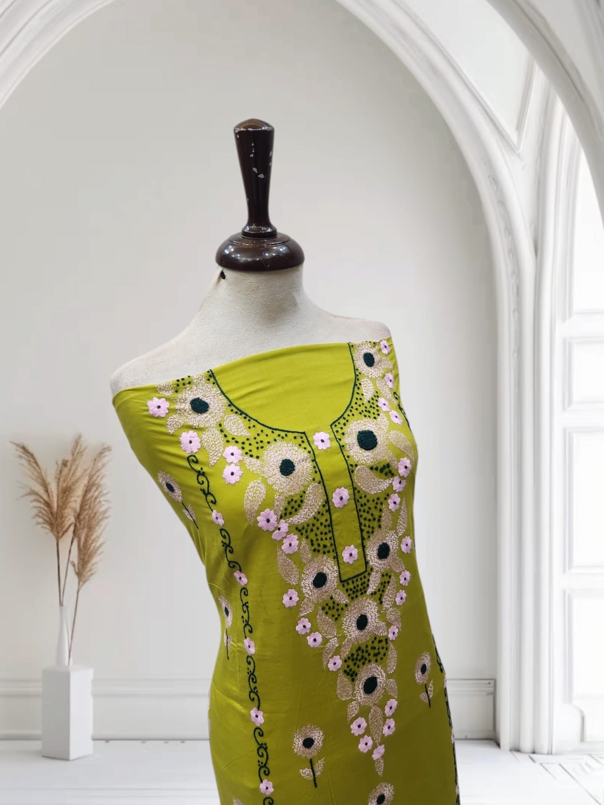 Sun Flower lawn hand Embroidered shirt