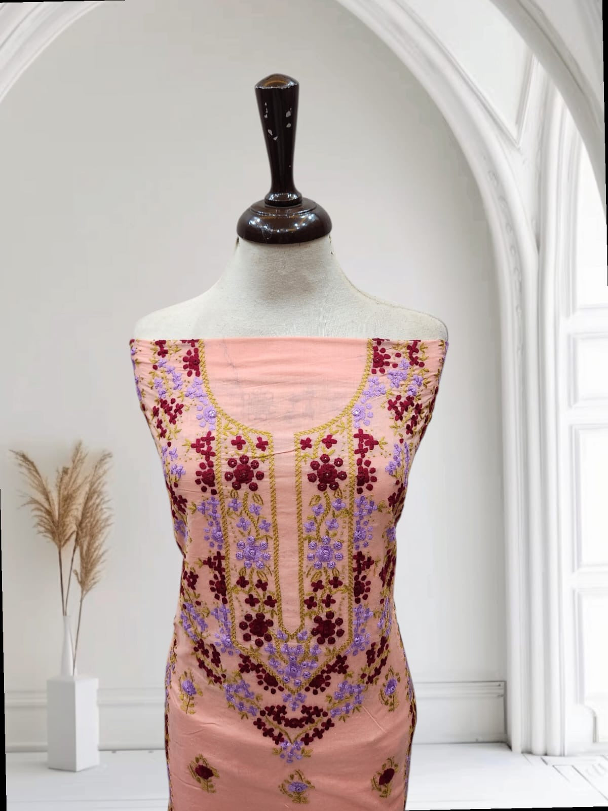 Rare combination lawn hand embroidered shirt