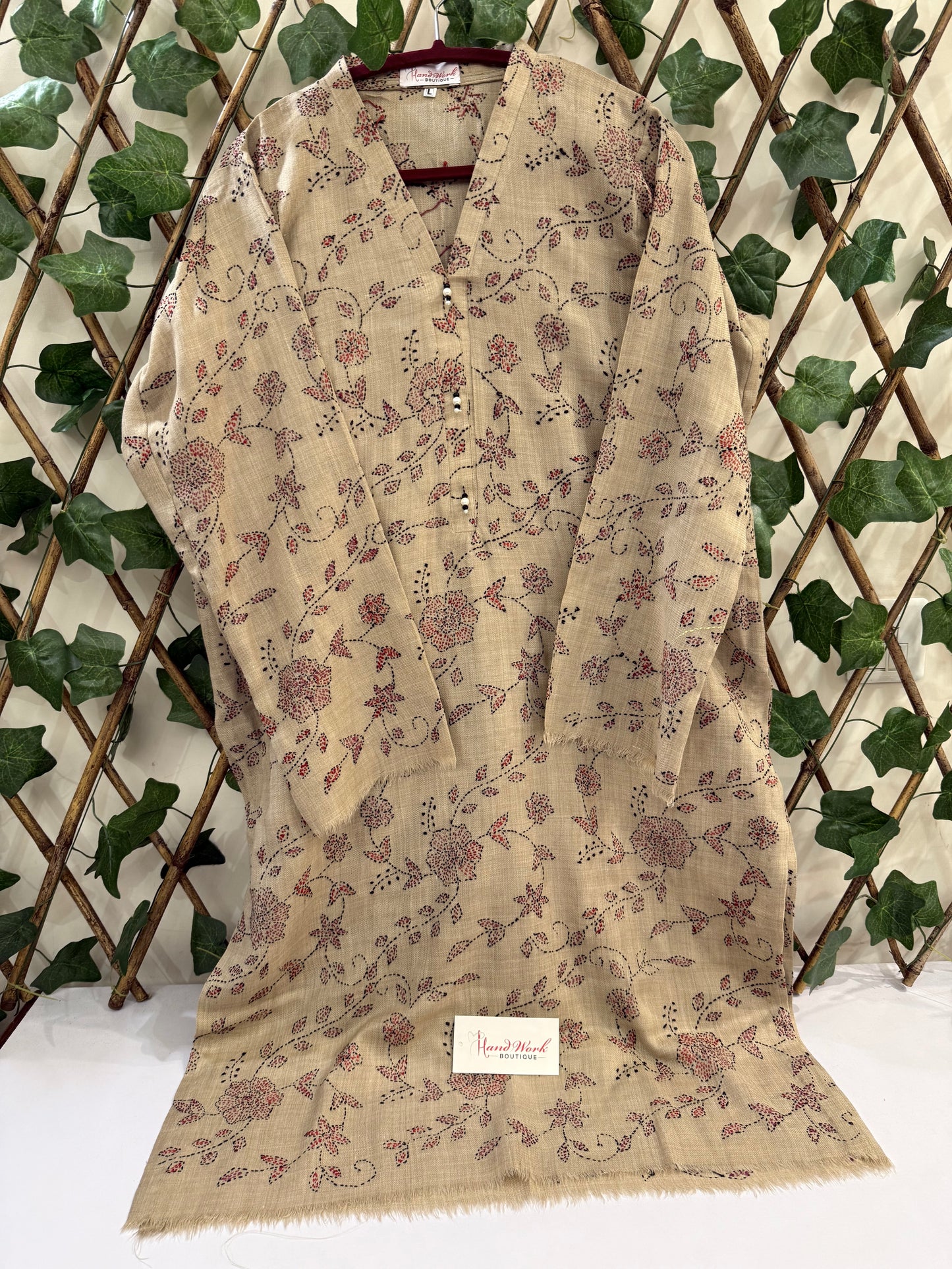 Pashmina Kantha Kurta size Large