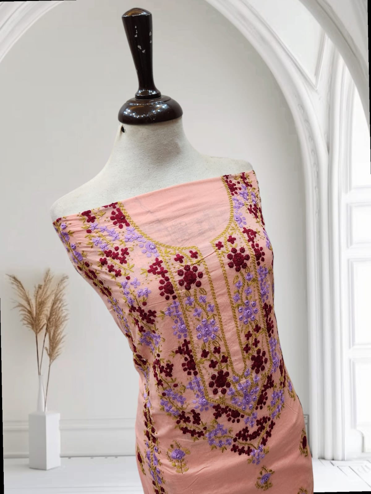 Rare combination lawn hand embroidered shirt