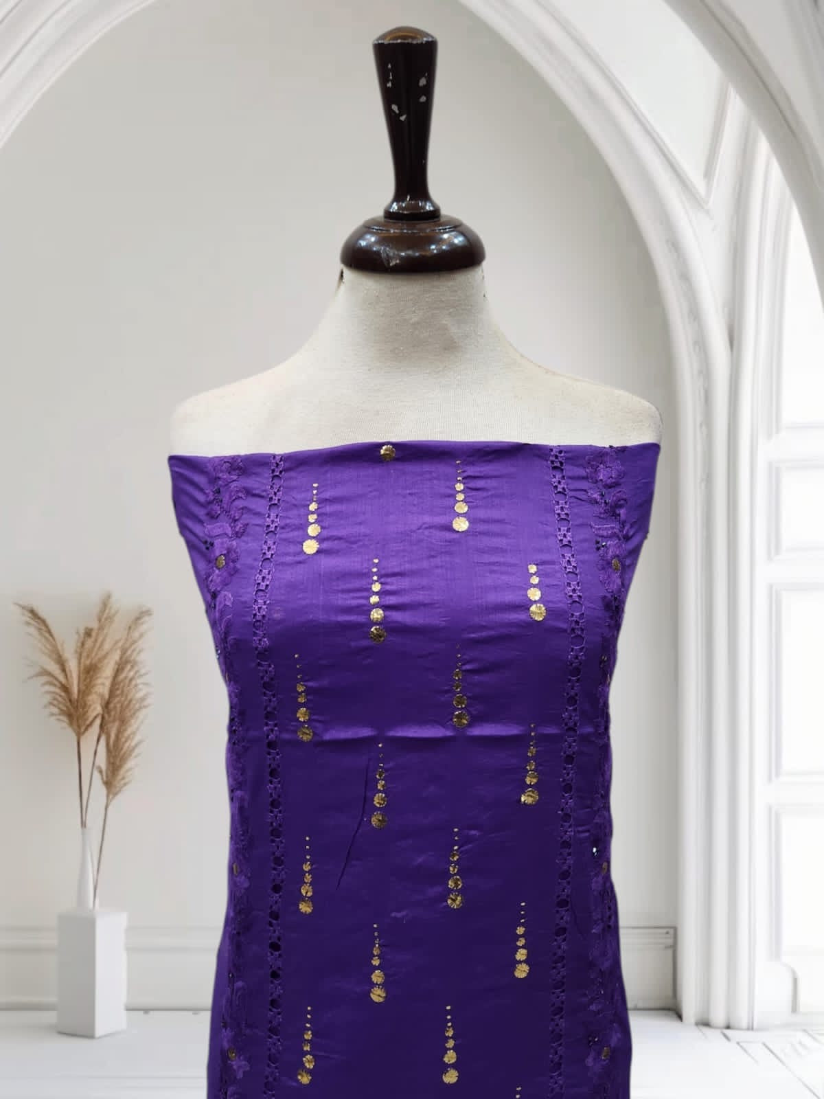 Tarkashi with mukesh lawn shirt