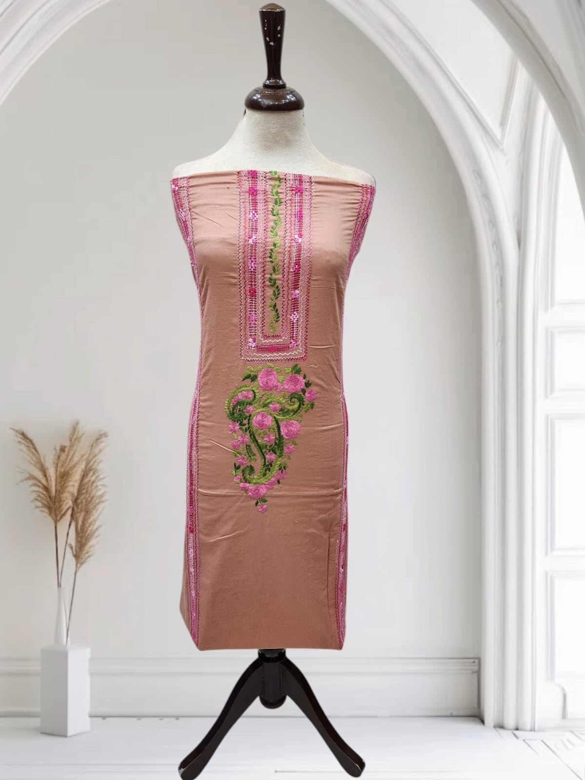 Tarkashi lawn hand embroidered shirt
