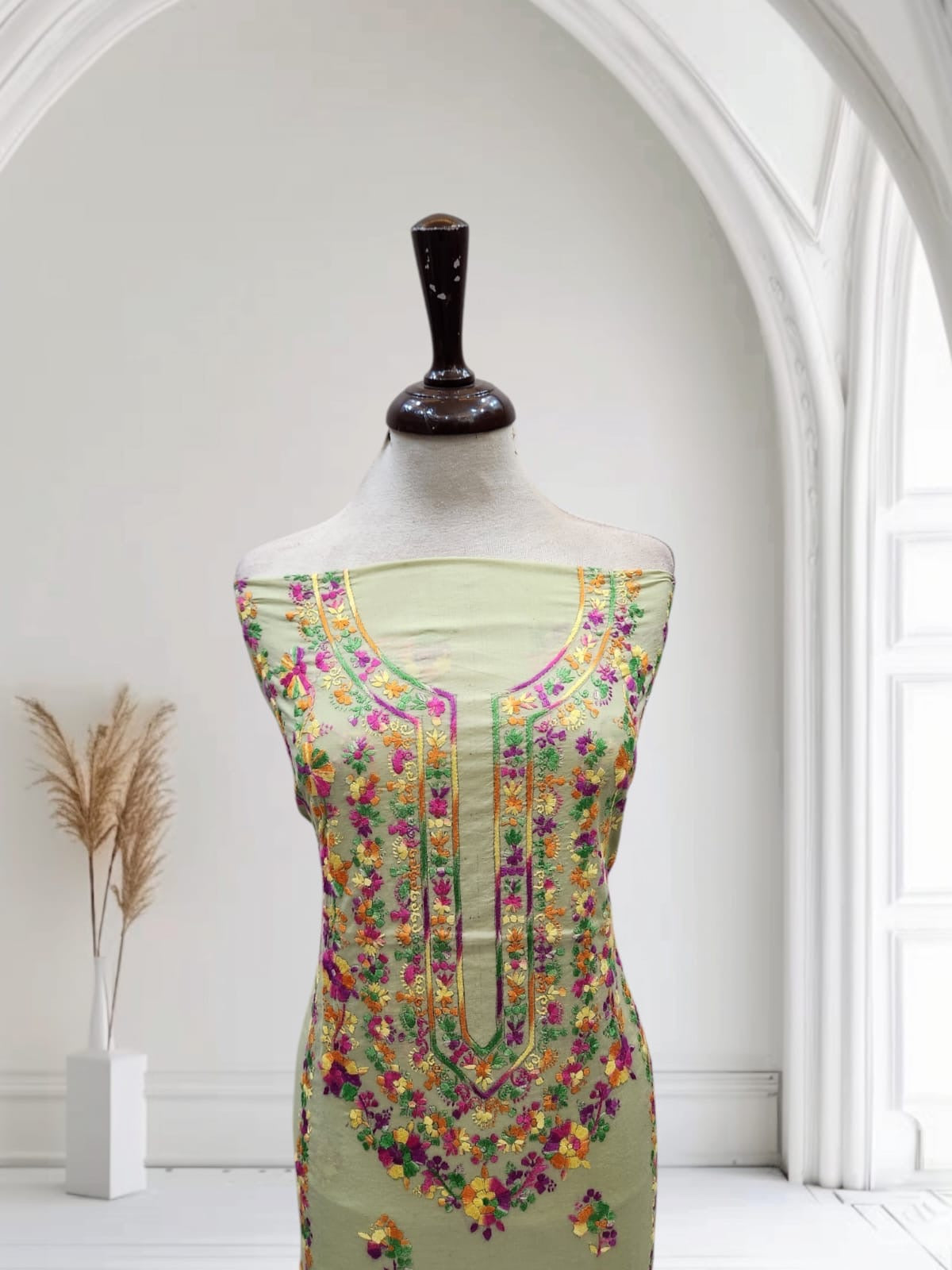 Lawn hand embroidered shirt