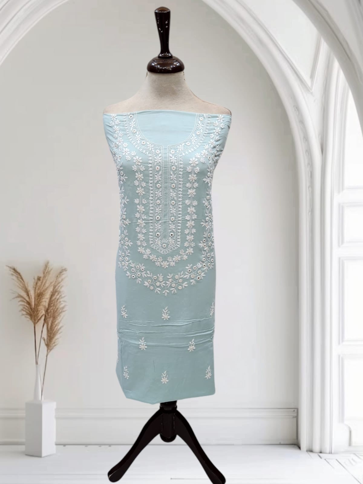 Budget friendly lawn hand embroidered shirt