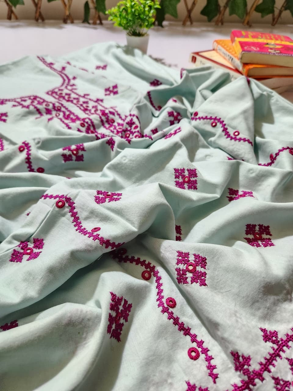 Lawn Sindhi hand embroidered shirt