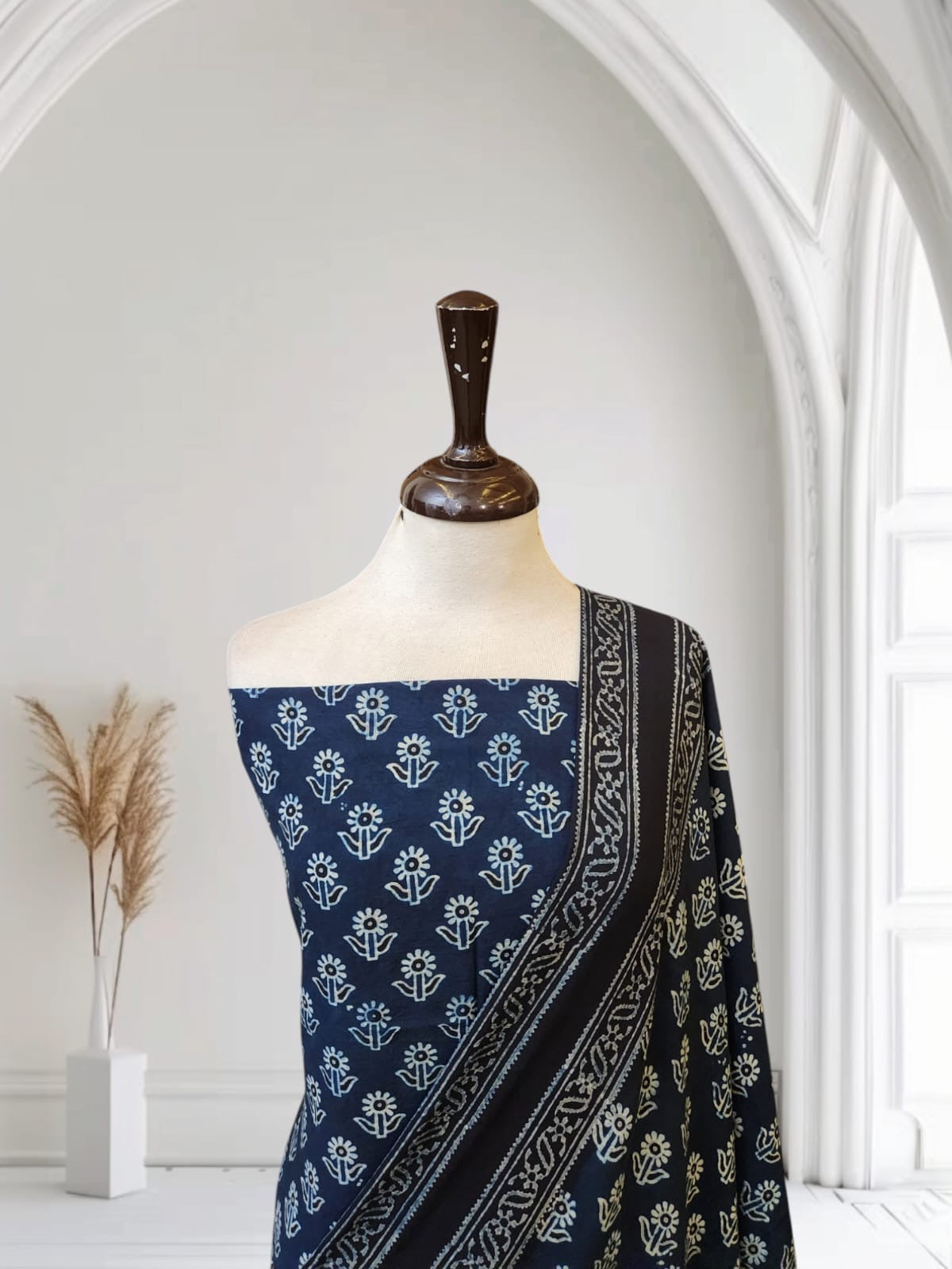 Linen Natural dyed 2pc Shirt and Dupatta