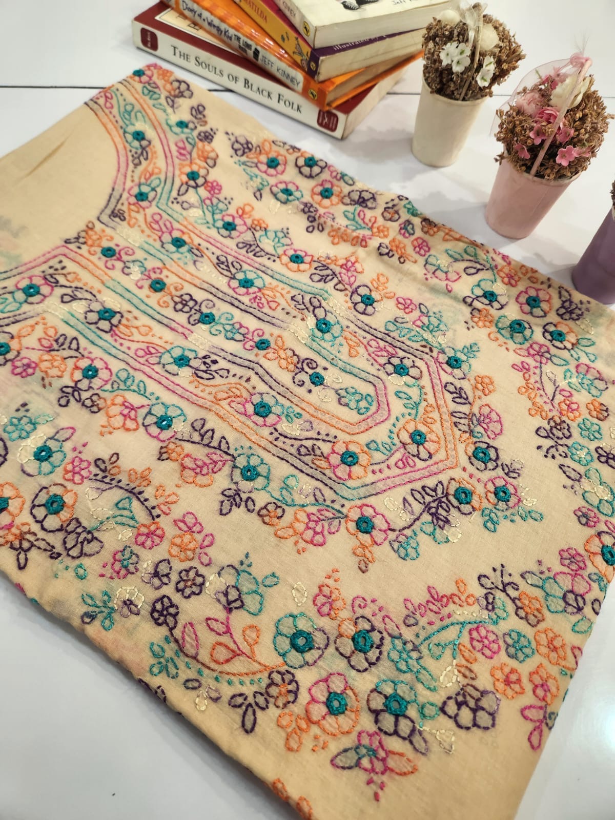 Lawn hand embroidered shirt
