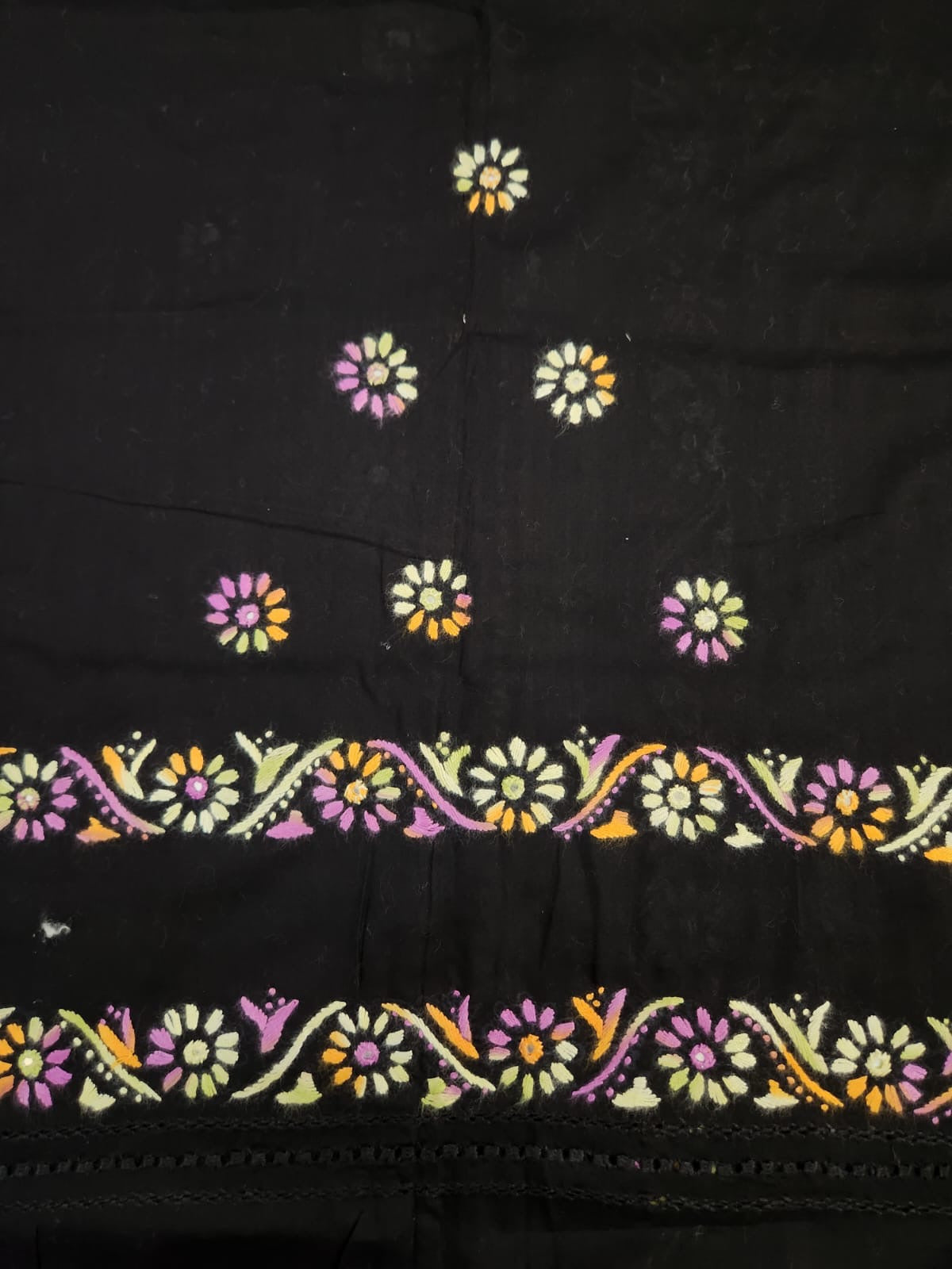 Tarkashi black beauty lawn hand embroidered shirt