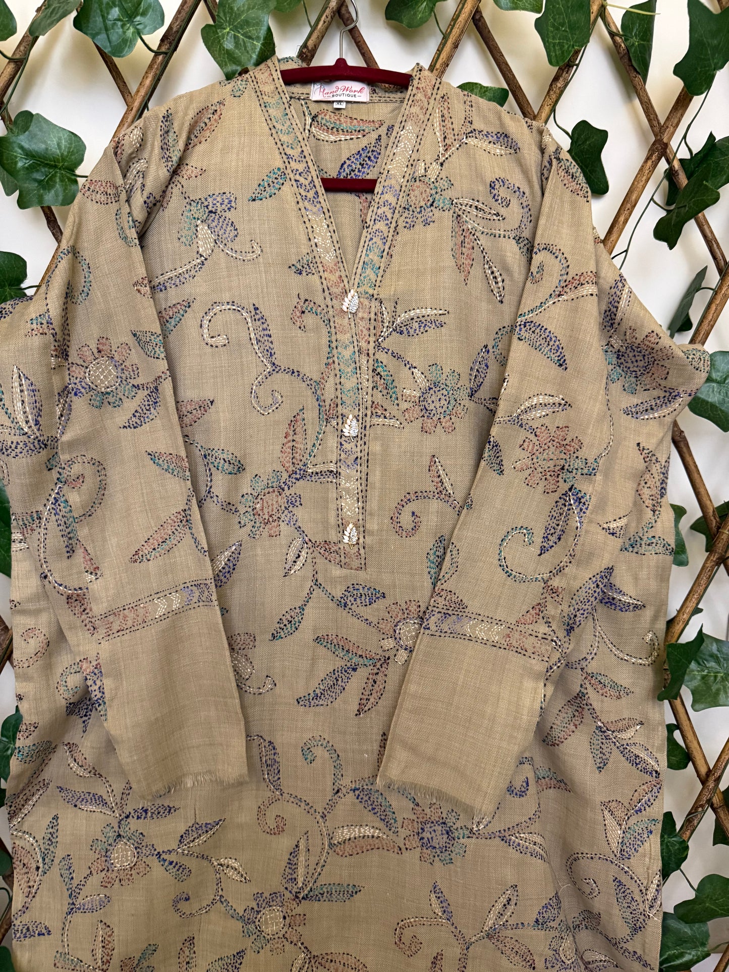 Pashmina kantha kurta size X-Large
