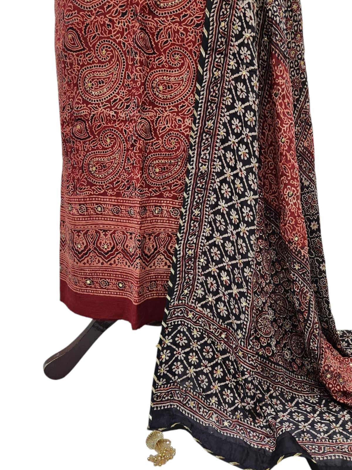 Raw silk with medium silk with Mukesh 3pc