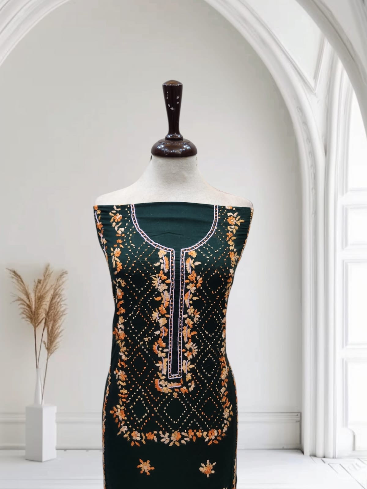 French knots new restock lawn hand embroidered shirt