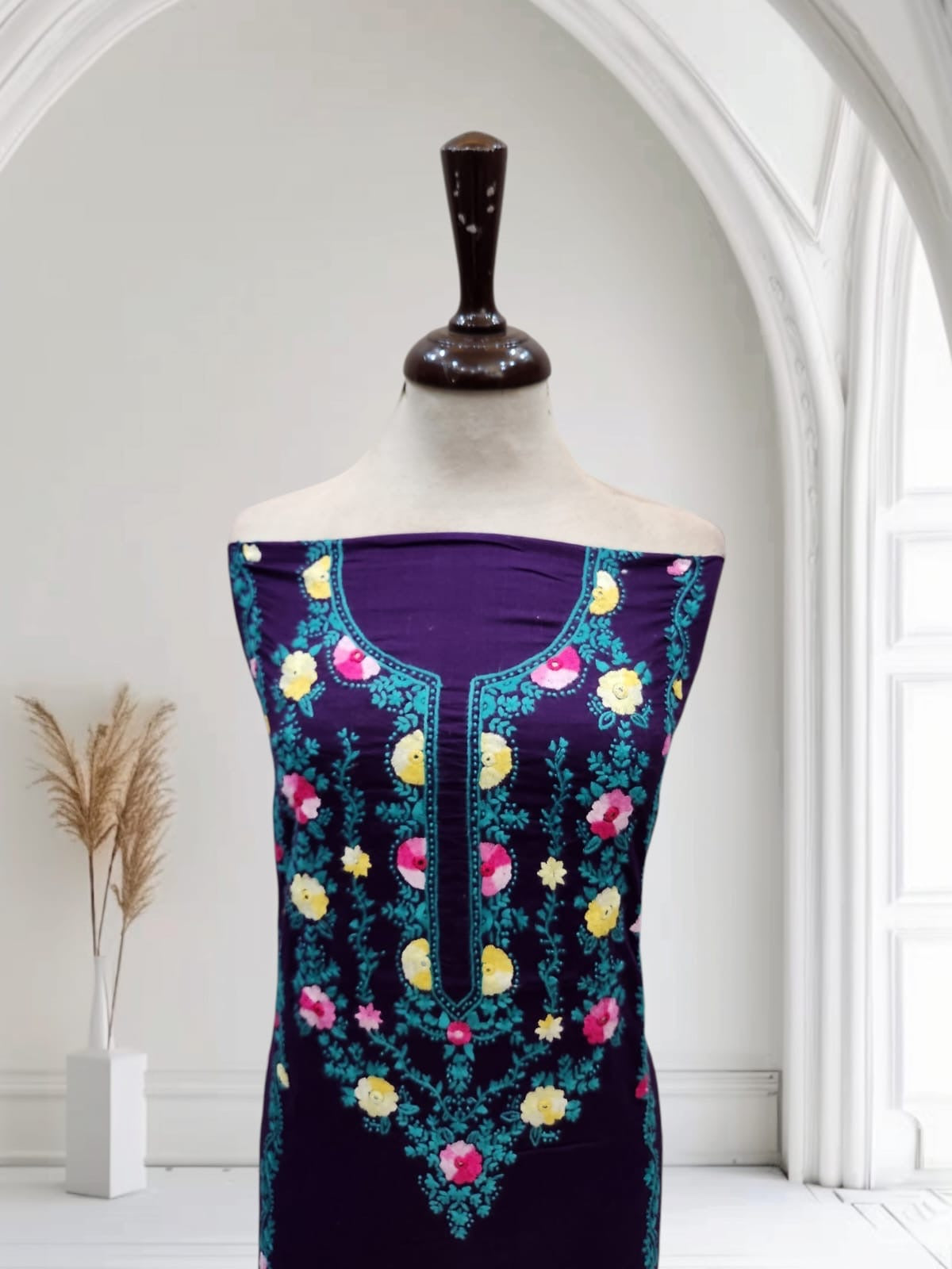 Lawn hand embroidered shirt