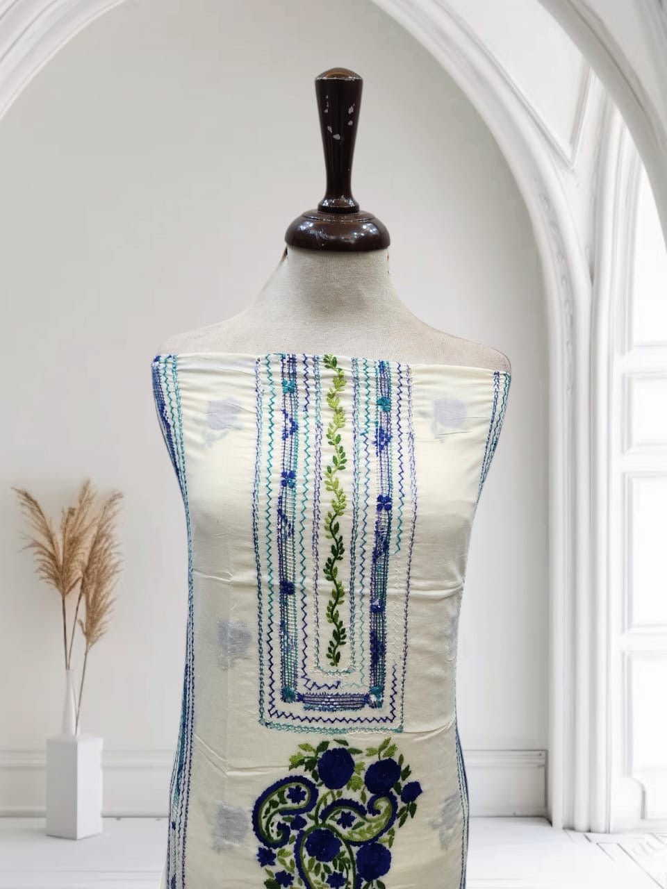 Tarkashi lawn hand embroidered shirt