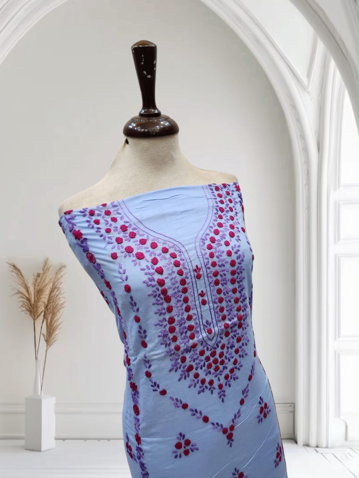 Hand embroidered lawn shirt