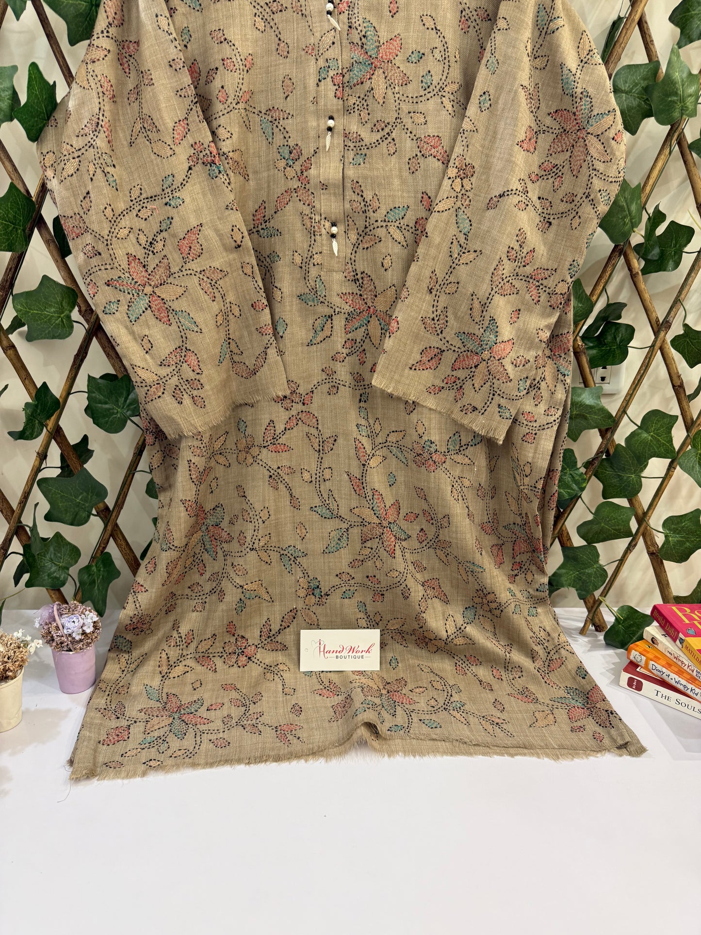 Heavy Embroidered Pashmina Kurta size Large