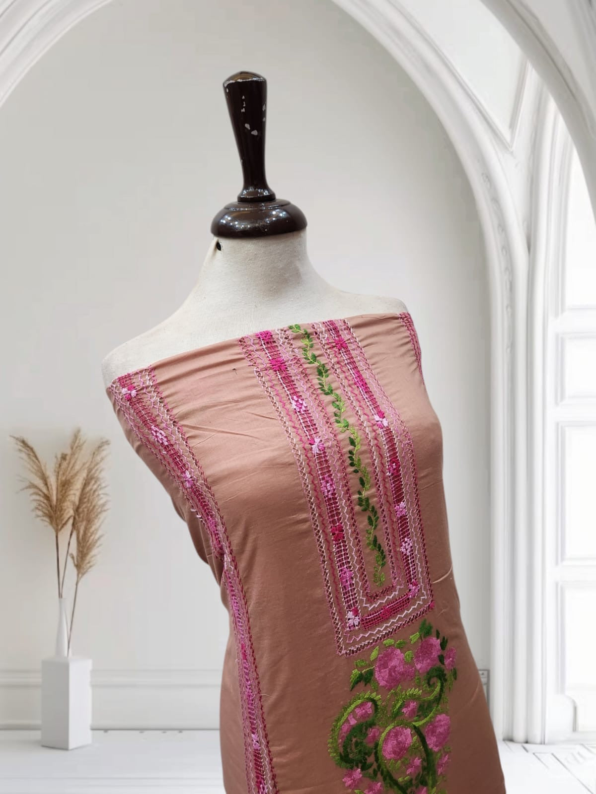Tarkashi lawn hand embroidered shirt