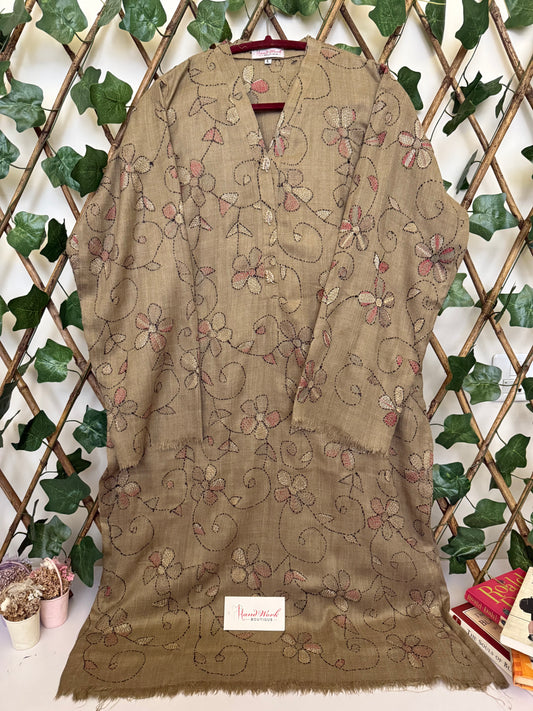 Pashmina kantha kurta size Large