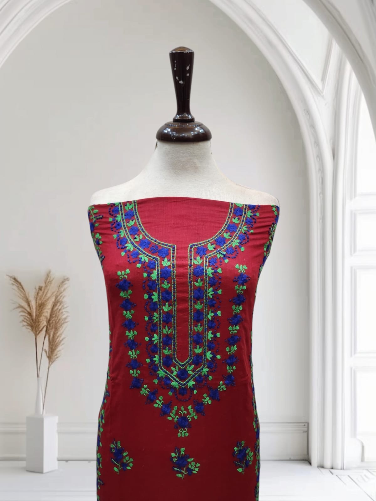 Heavy embroidered sleeves lawn hand embroidered shirt