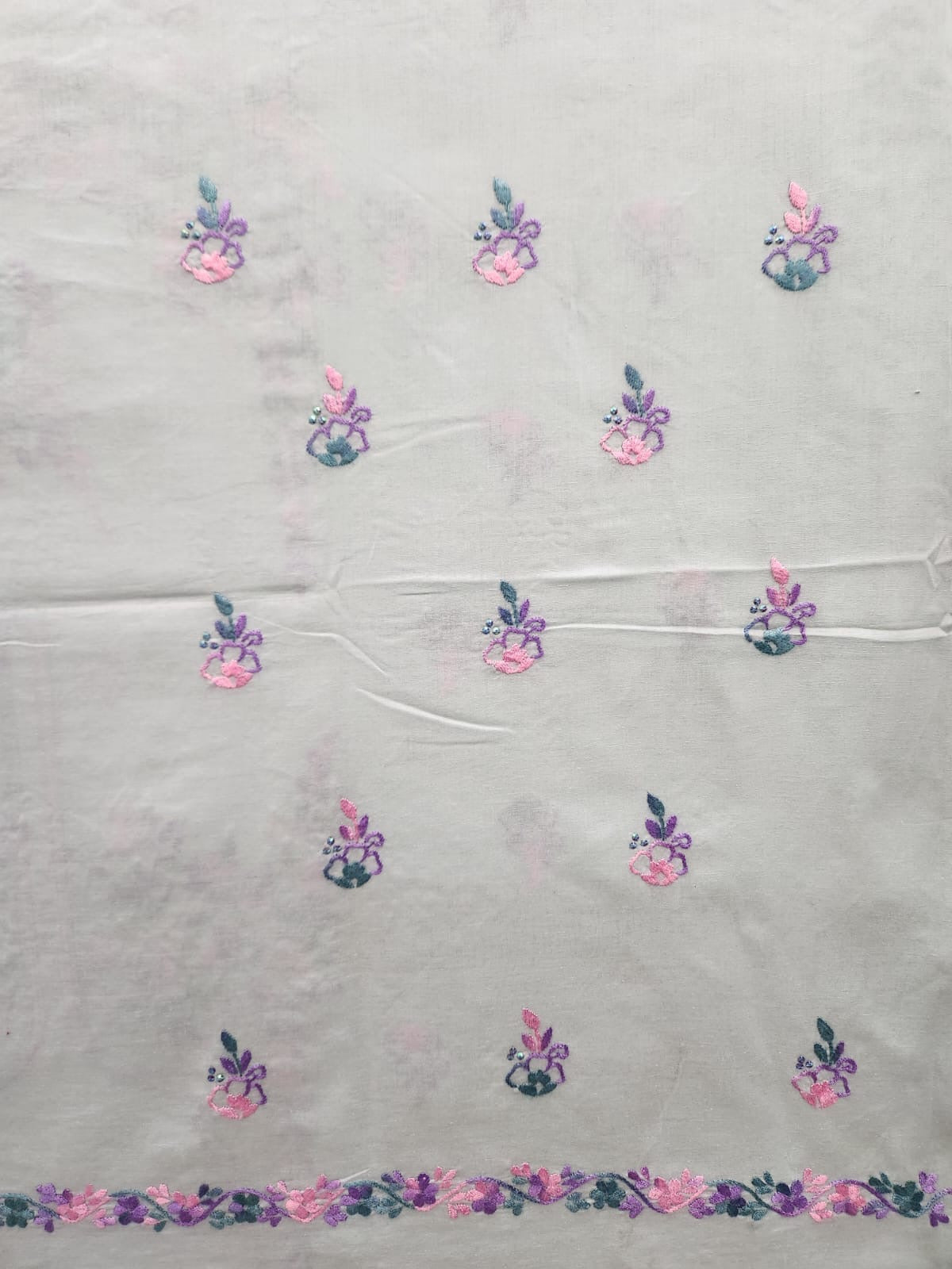 Lawn hand embroidered shirt