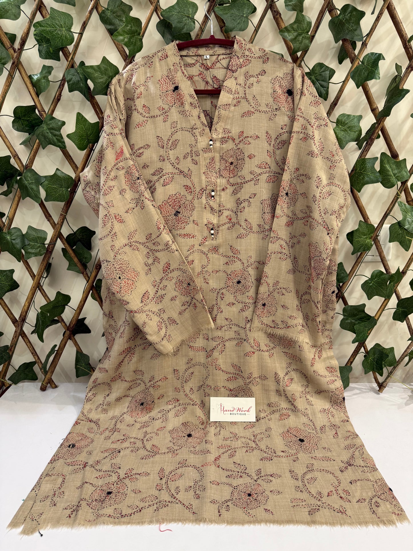 Pashmina kantha kurta size large