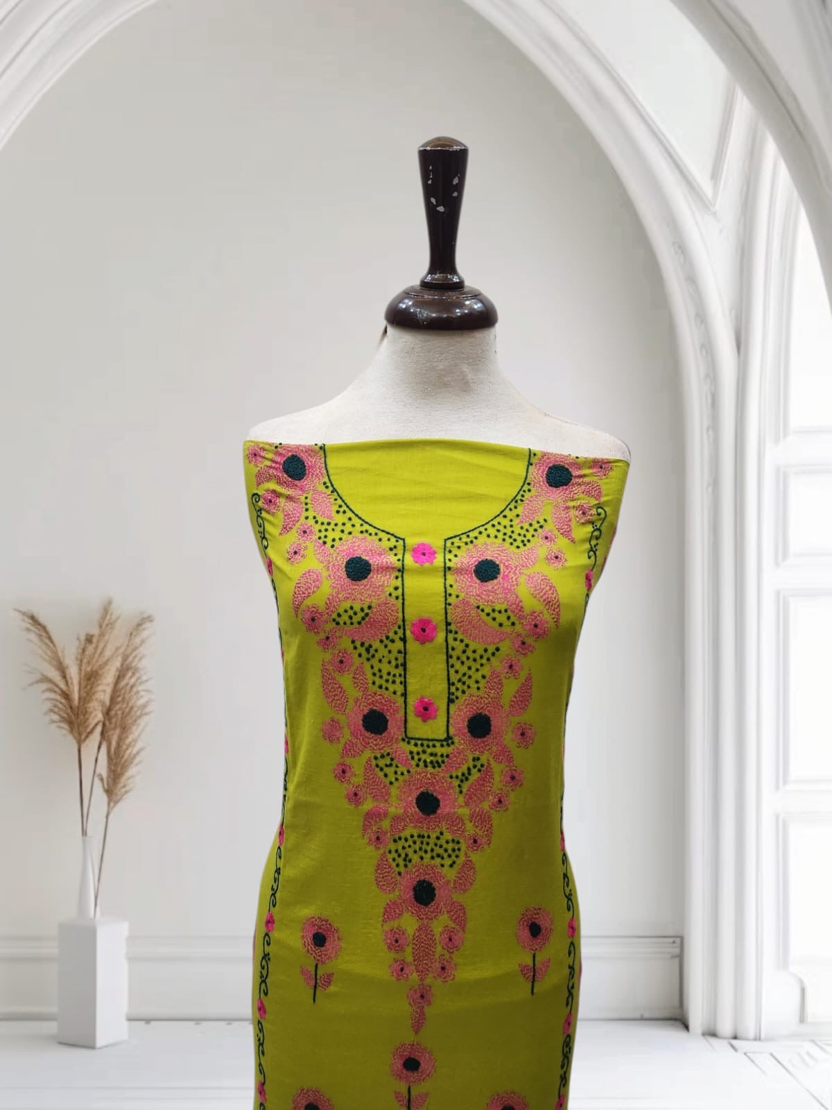 Sun Flower lawn hand embroidered shirt