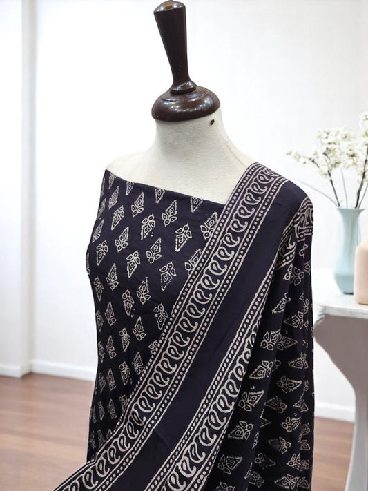 Natural dyed lawn black 2pc