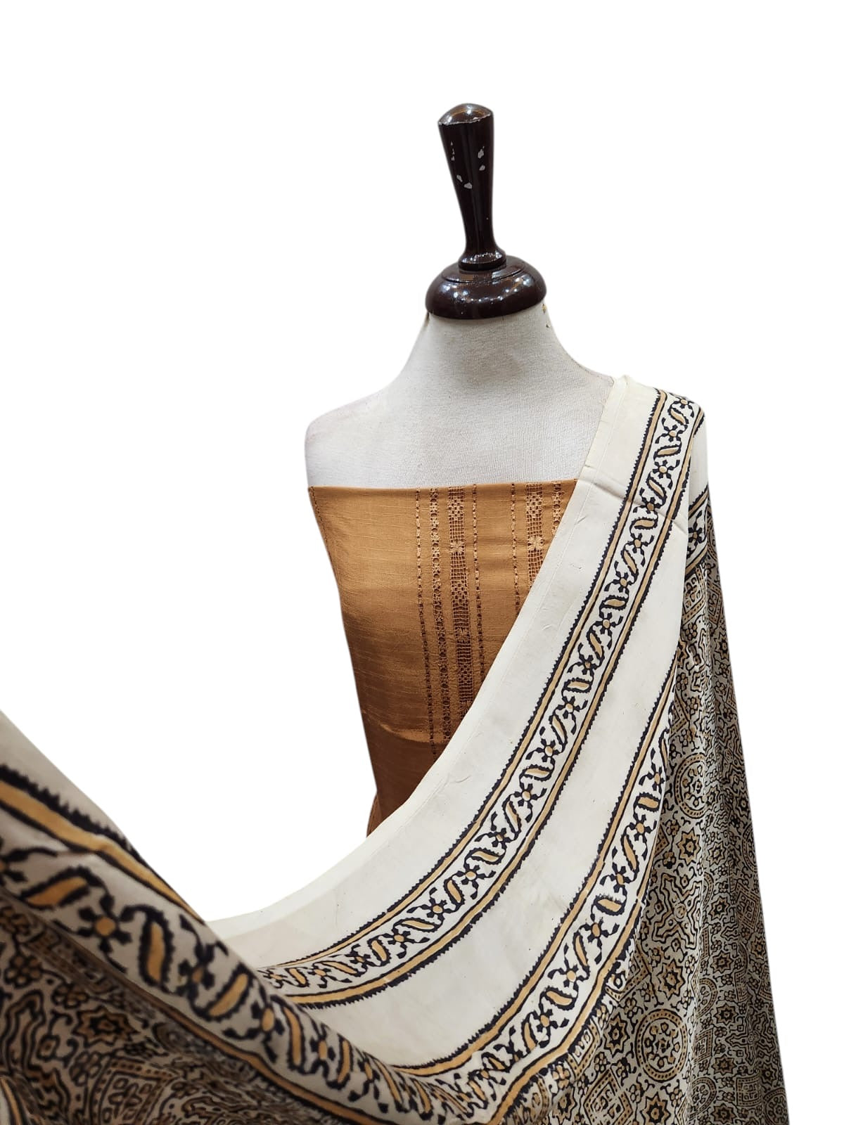 Raw silk with shahmooz silk dupatta