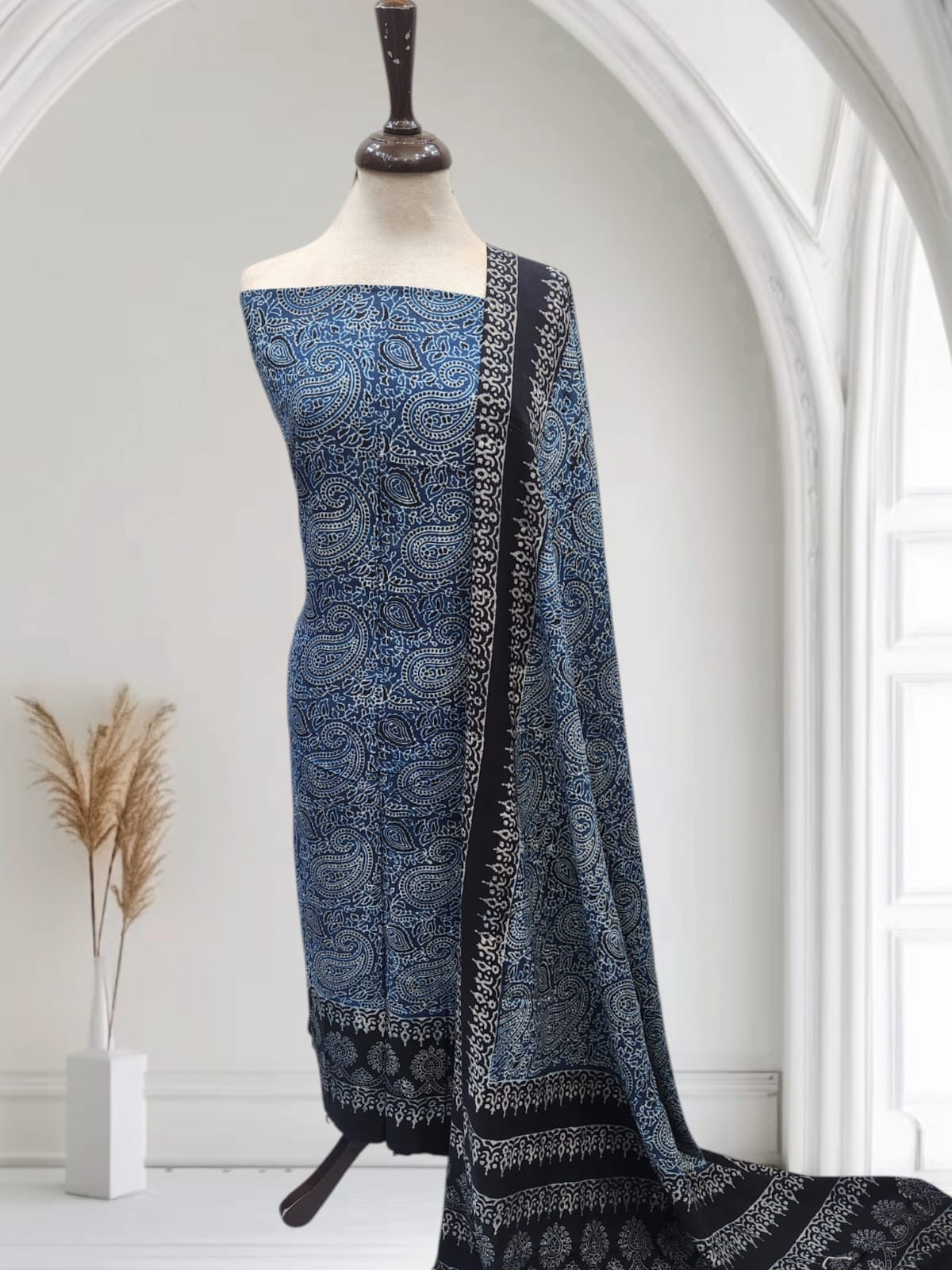 Sale on Linen natural dyed shirt & dupatta