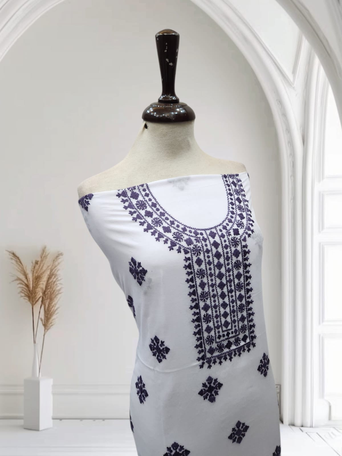 Gull e sitta lawn hand embroidered shirt