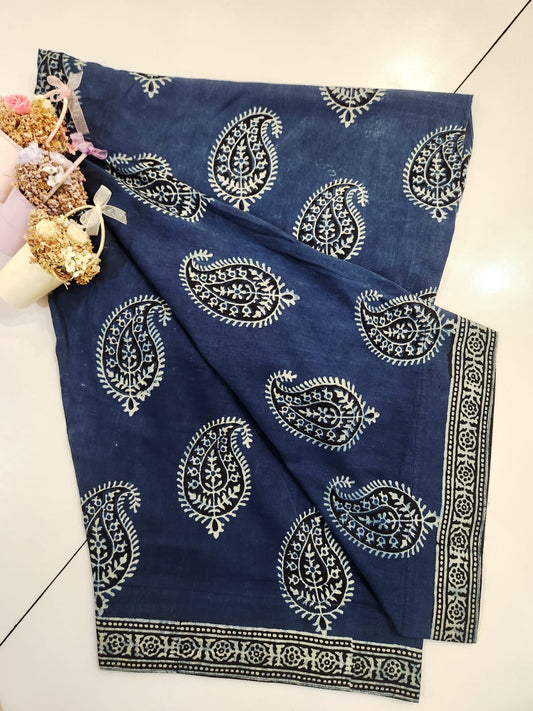 Indigo Blue Natural dyed Farshi shalwar Medium to Large