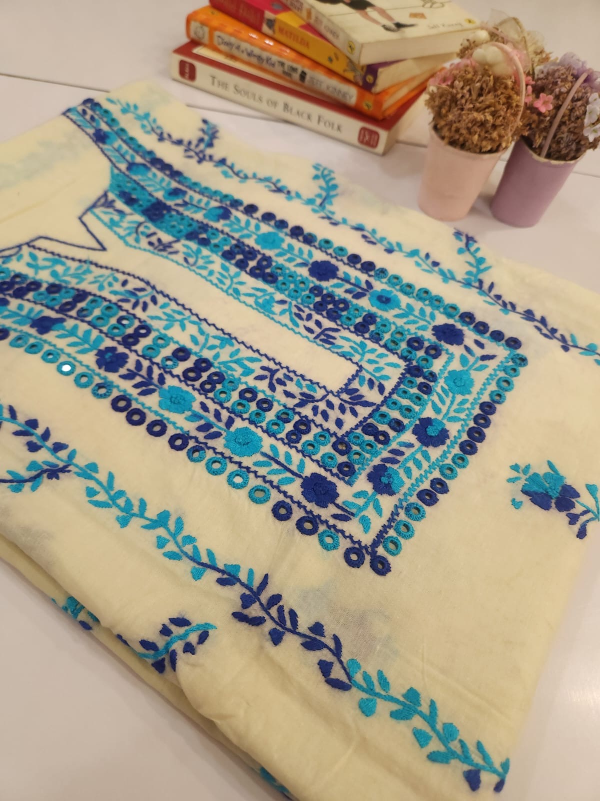 Lawn hand Embroidered shirt different pattern