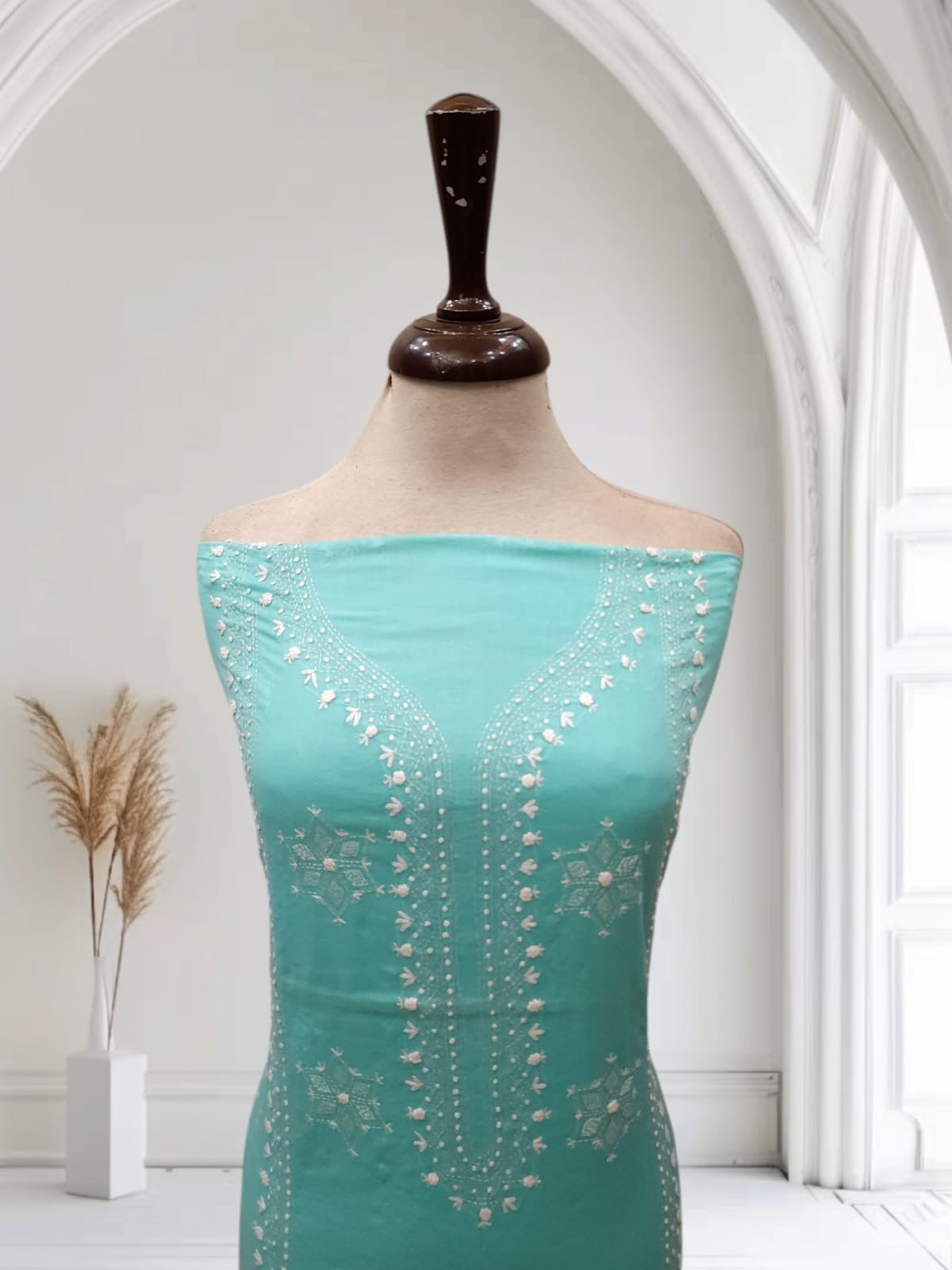 Kanthakari with bor lawn hand embroidered shirt