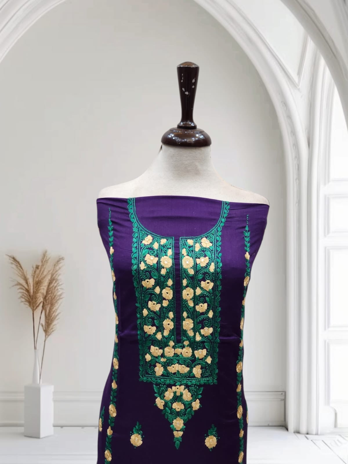 Lawn hand embroidered shirt