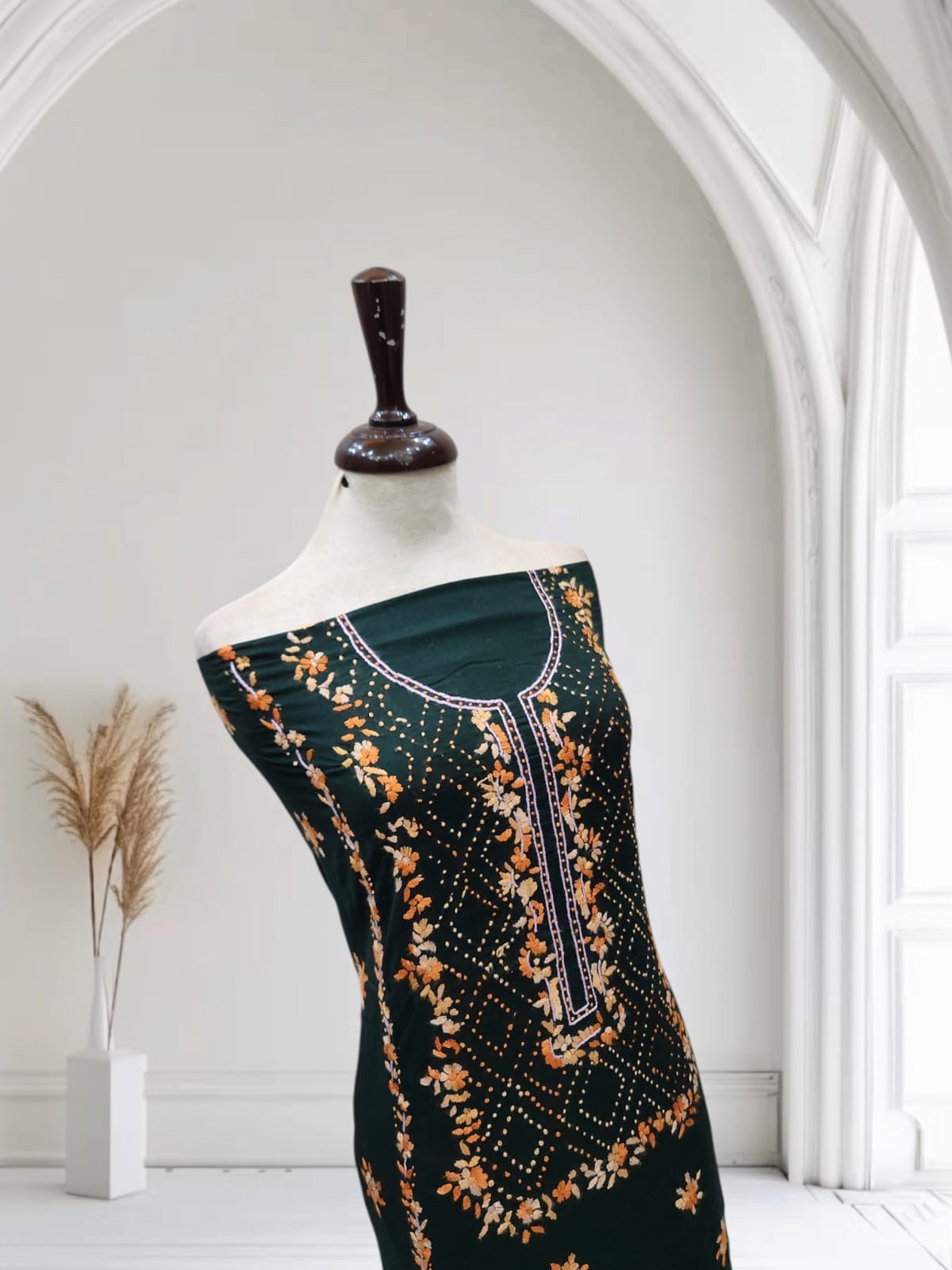 French knots new restock lawn hand embroidered shirt
