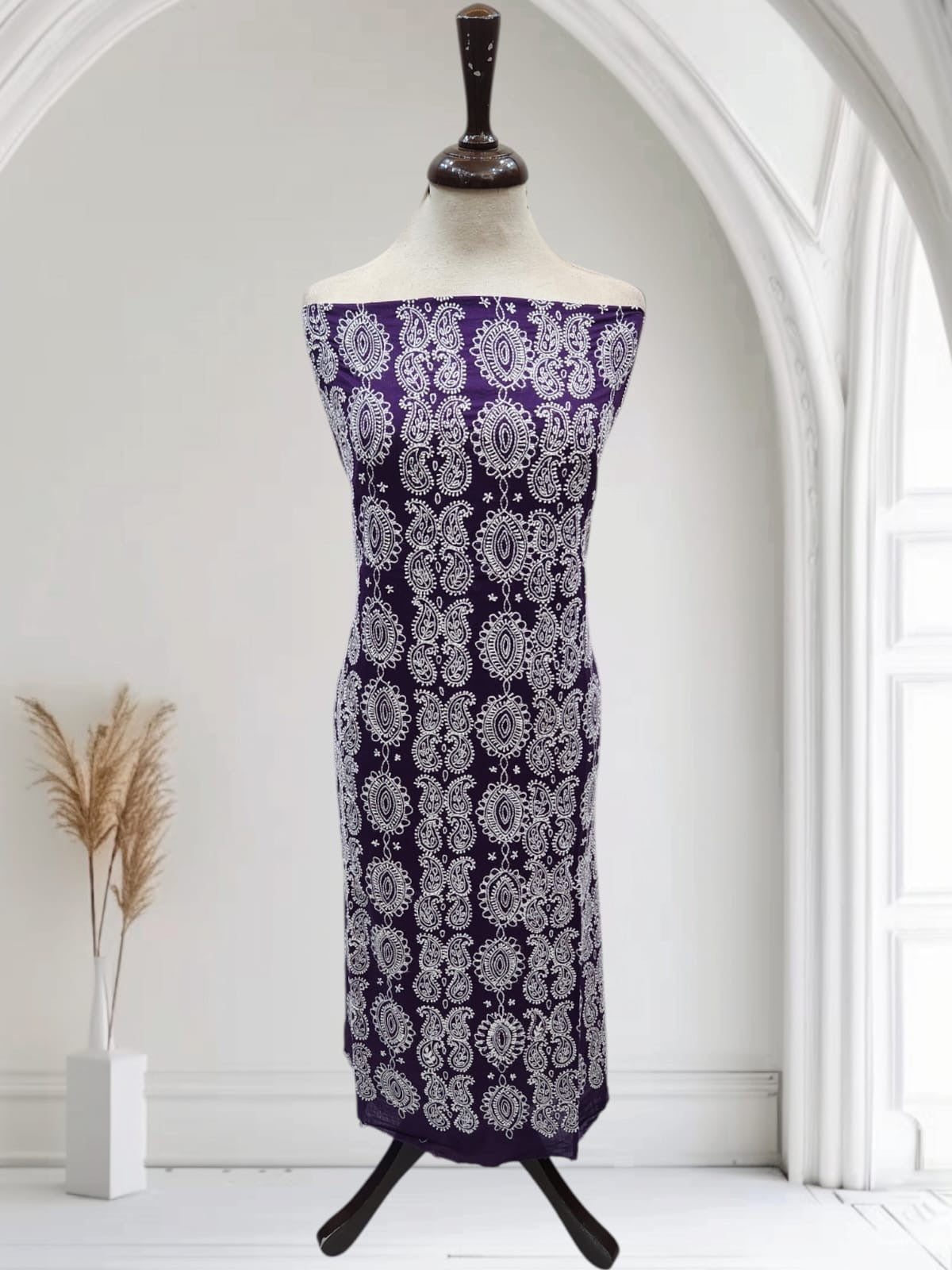 Lawn hand embroidered Jaal shirt